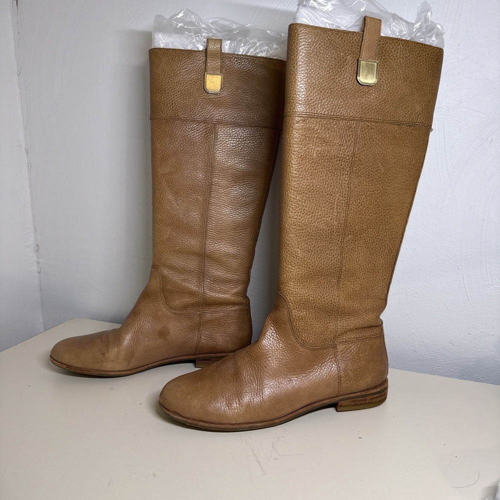 Banana Republic Leather Riding Equestrian Boots Gold Tan Size 9M